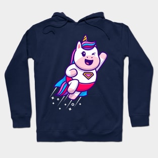 Cute Unicorn Super Flying Cartoon Hoodie